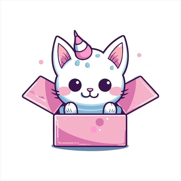 Vector vector cute cat cartoon vector icon illustration