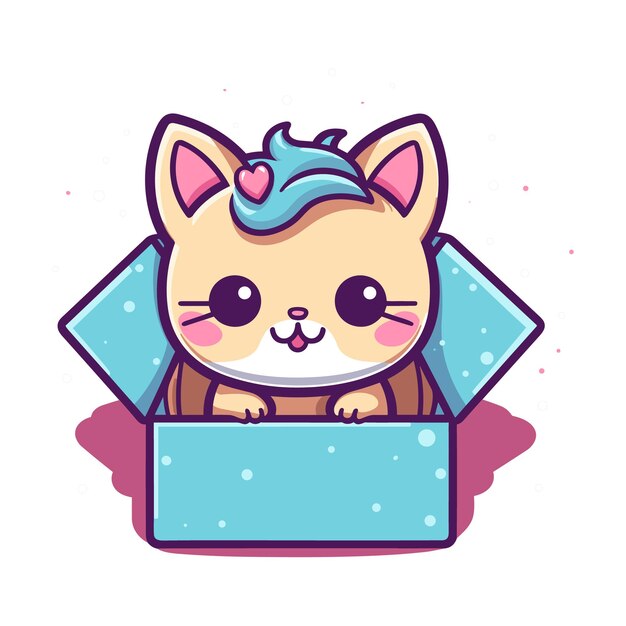 Premium Vector  Anime kitty a cute kawaii cartoon cat icon in