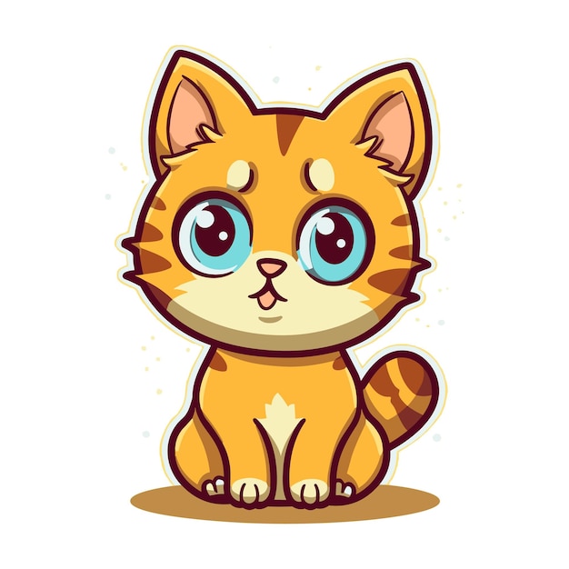 Vector cute cat cartoon vector icon illustration