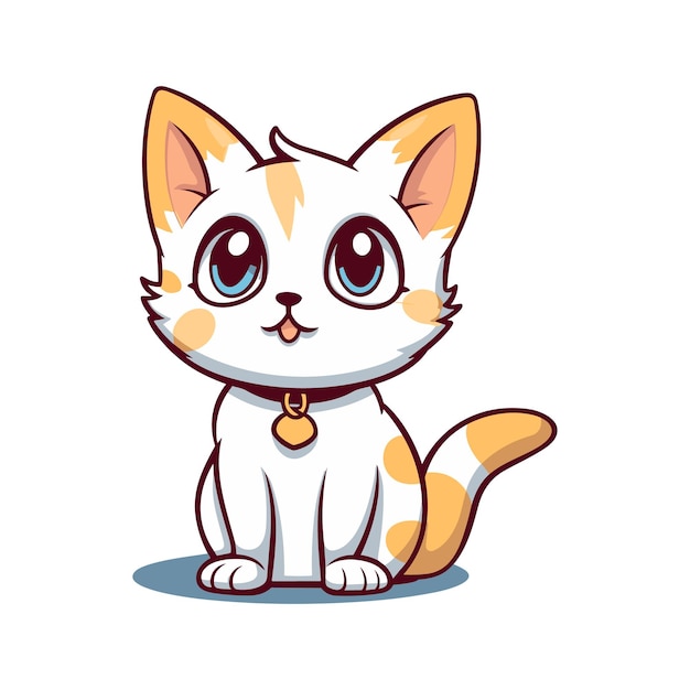 vector cute cat cartoon vector icon illustration