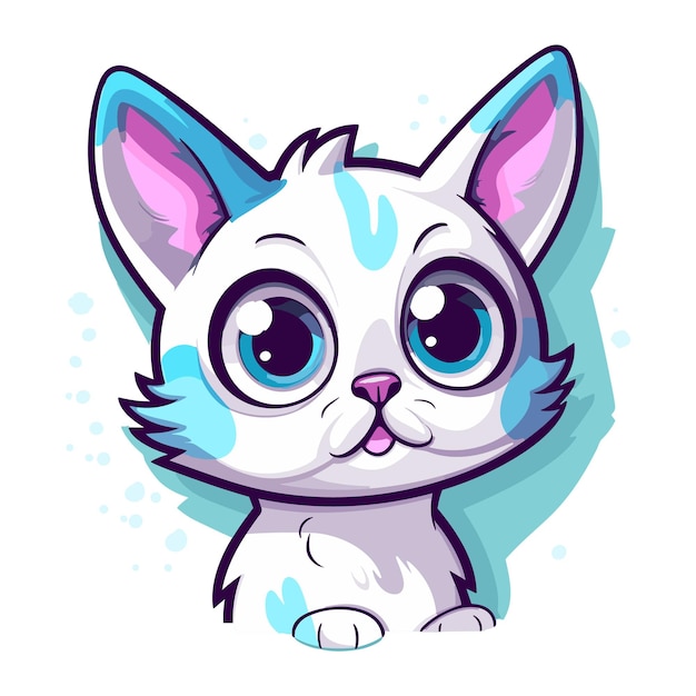 Vector cute cat cartoon vector icon illustration