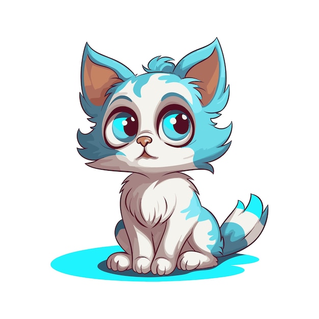 vector cute cat cartoon vector icon illustration