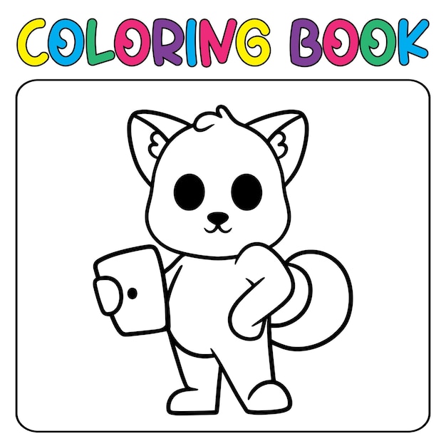 Vector cute cat for children039s coloring page vector illustration