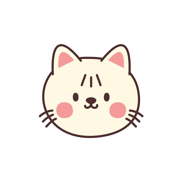 Vector cute cat face design on white background