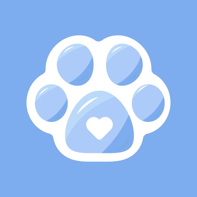 Vector vector cute cat paw logo icon for pet shop, zoo, print, children, textile, grooming salon animal paw