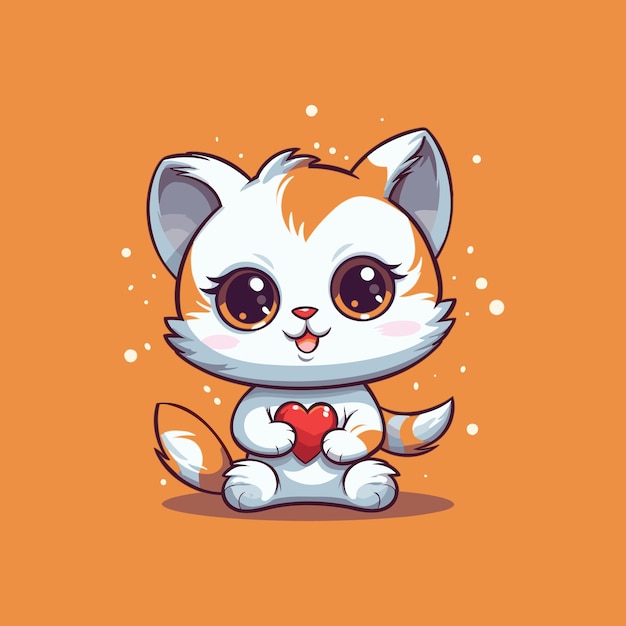 Cute Cat Love Cartoon Vector Icon Illustration. 4835439 Vector Art at  Vecteezy