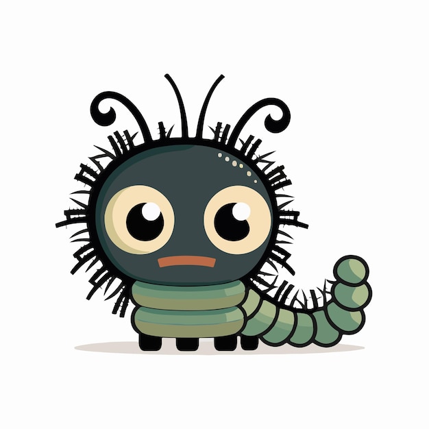 Vector cute centipede cartoon style