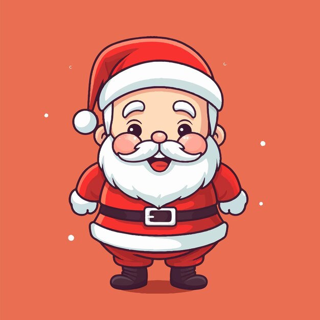 Vector carino natale babbo natale uscito illustrazione del personaggio del design piatto