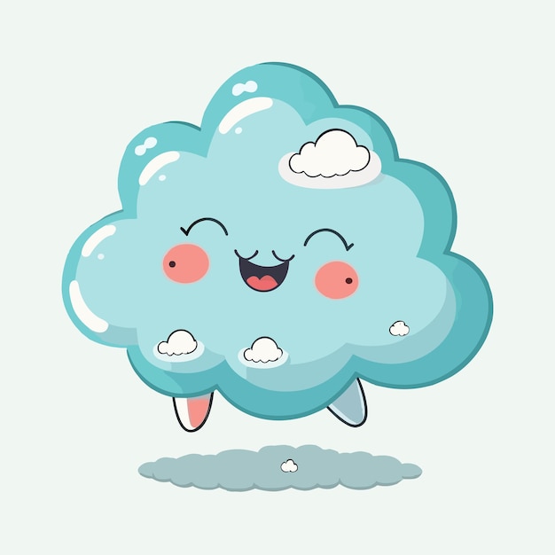 Vector cute cloud cartoon style