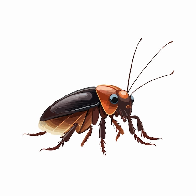 Vector cute cockroach cartoon style