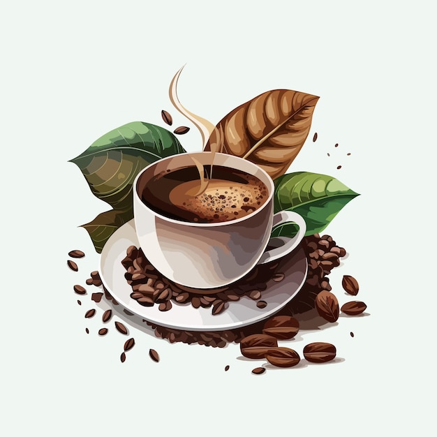 Vector cute coffee cartoon style