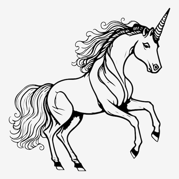 Vector cute coloring book with unicorn and beautiful design