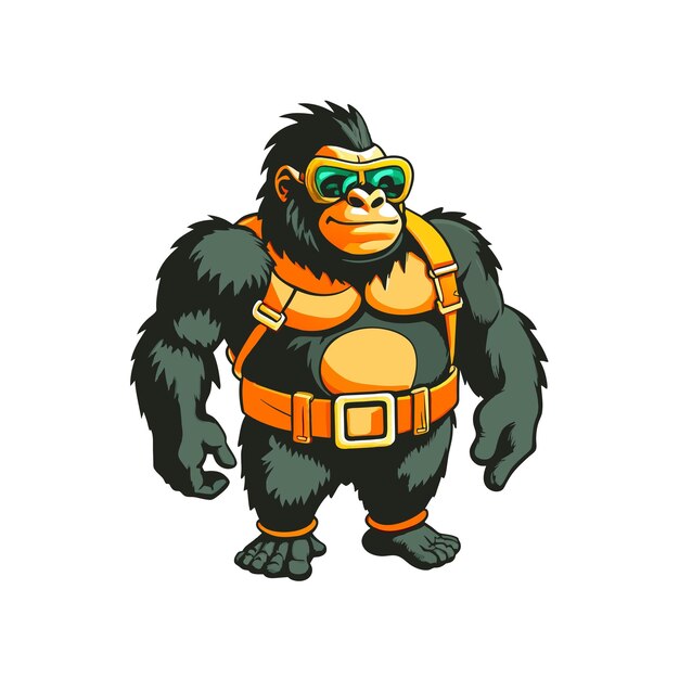 vector cute cool gorilla