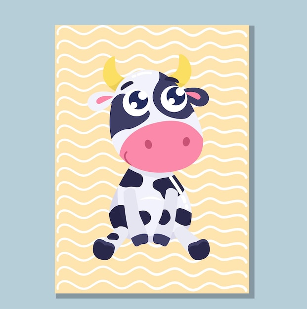 vector cute cow
