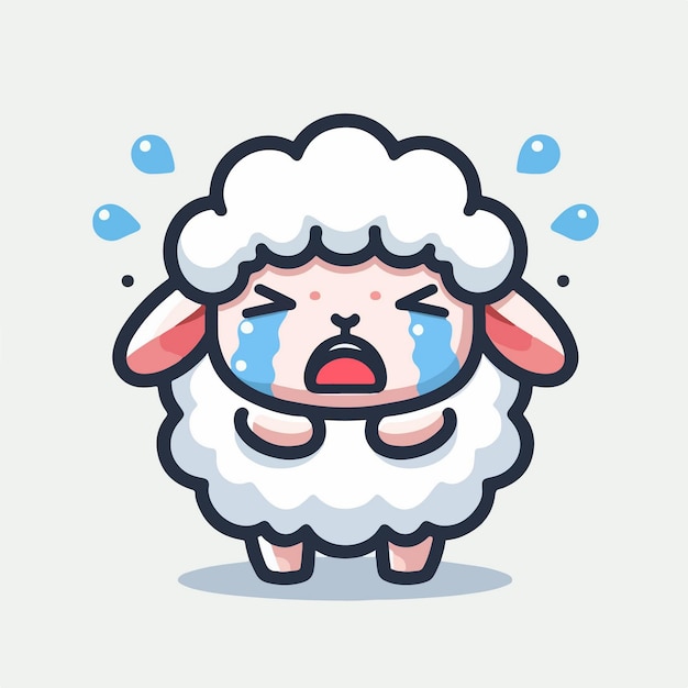 Vector vector cute crying sheep