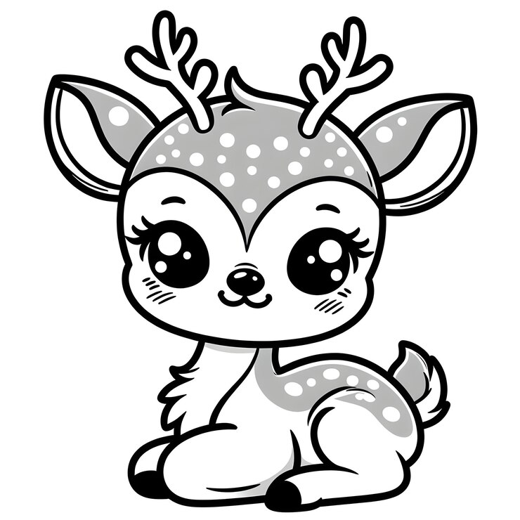 Vector Cute Deer kleurpagina illustratie