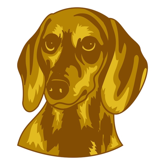 Vector vector cute dog dachshund