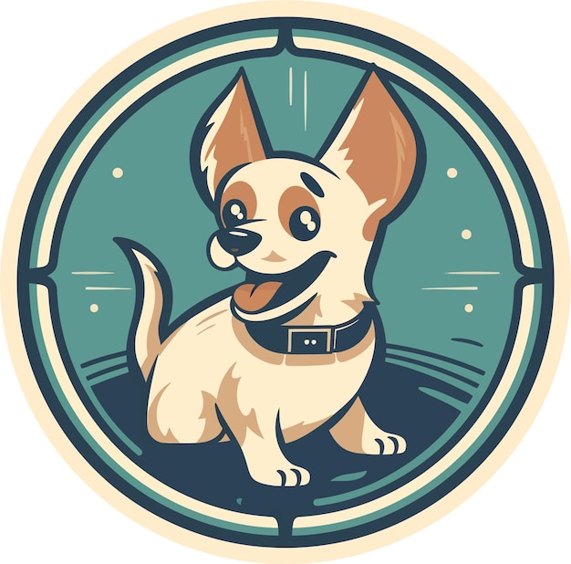 Вектор футболки с логотипом талисмана милой собаки