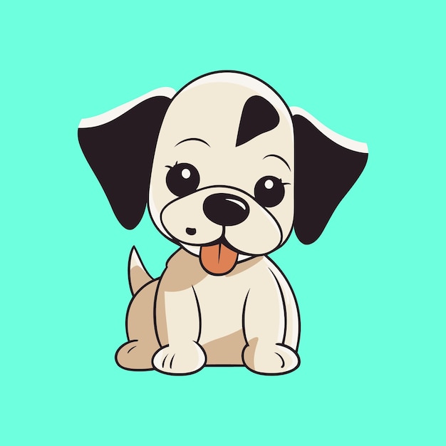 Vector cute dog sitting cartoon vector icon illustration