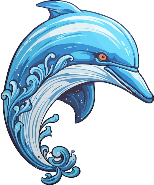 vector cute dolphin cartoon illustration