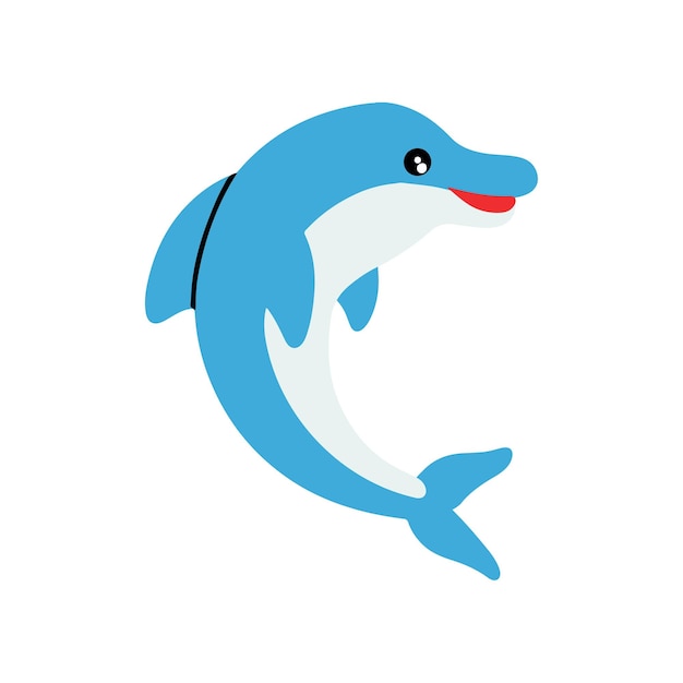 vector cute dolphin cartoon illustration