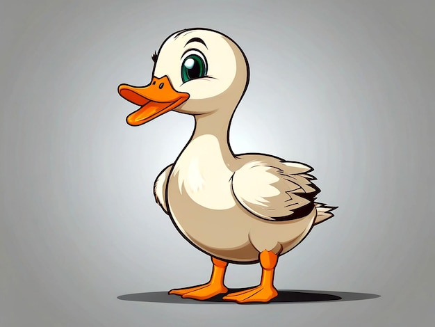 Vector vector cute duck cartoon isolated