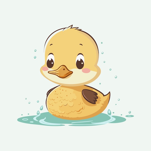 Vector cute duck cartoon style