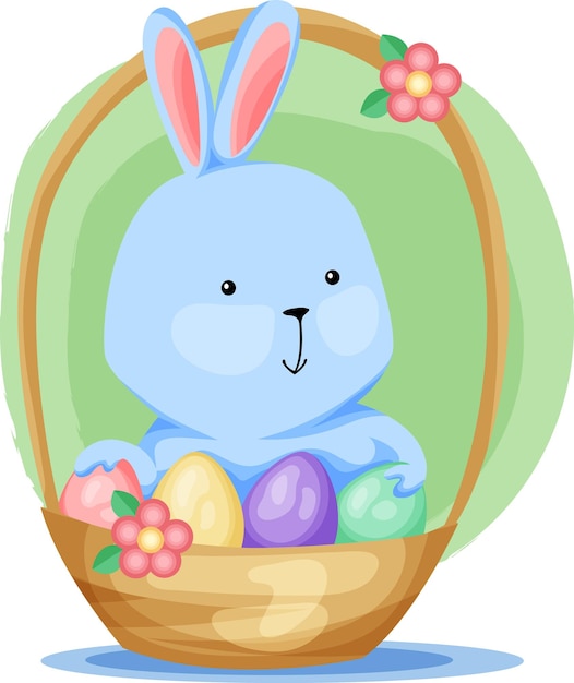 Vector cute easter bunny character