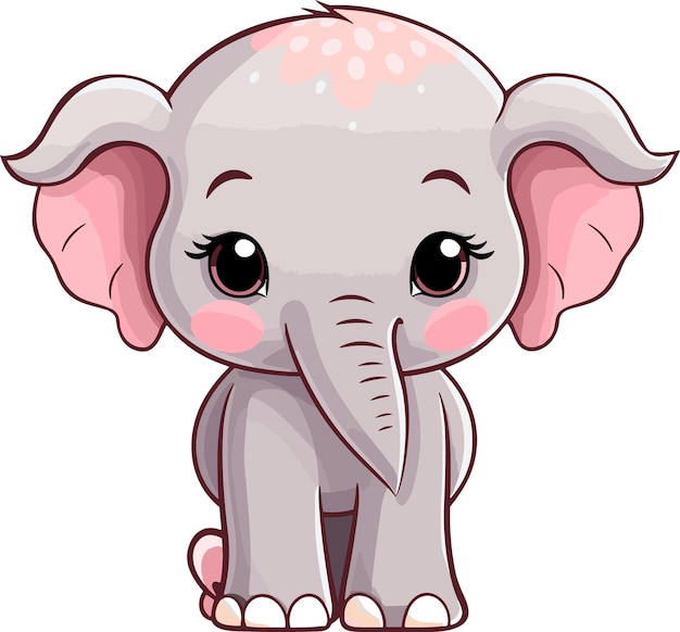 Vector cute elephant cartoon character illustration