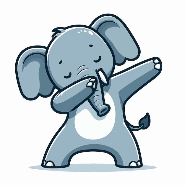 Vector vector cute elephant is dabbing pose