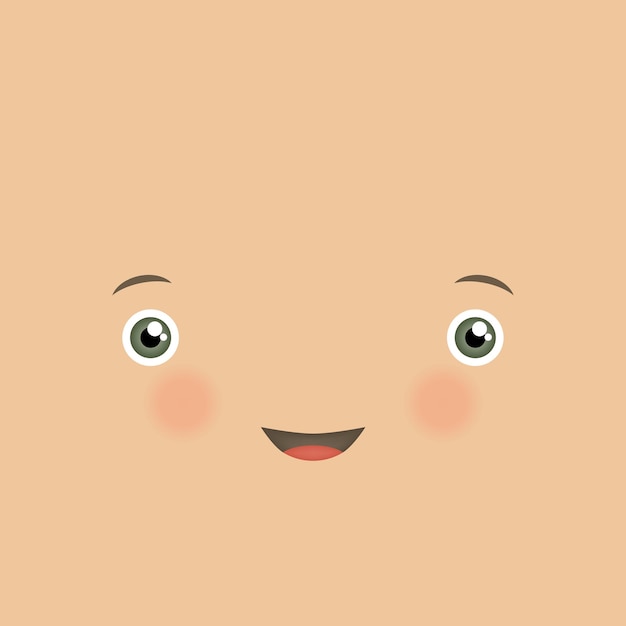 Vector vector cute face with smile