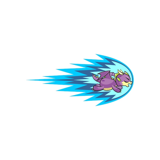 vector cute flying dragon dinosaur