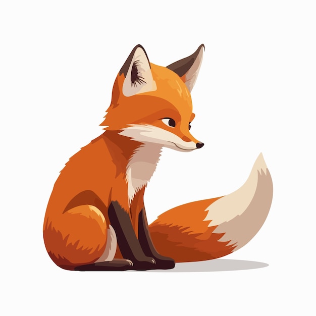Vector cute fox cartoon style