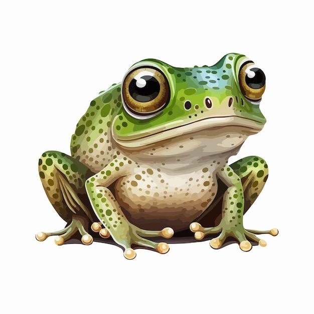 Vector cute frog cartoon style