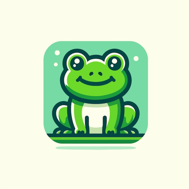 vector cute frog stand up with happy pose cartoon vector icon illustration