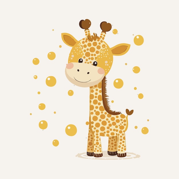 Vector cute giraffe cartoon style