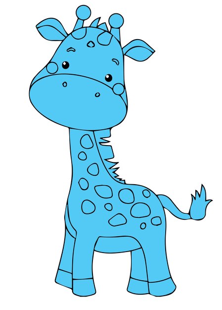 a vector of a cute giraffe in coloring