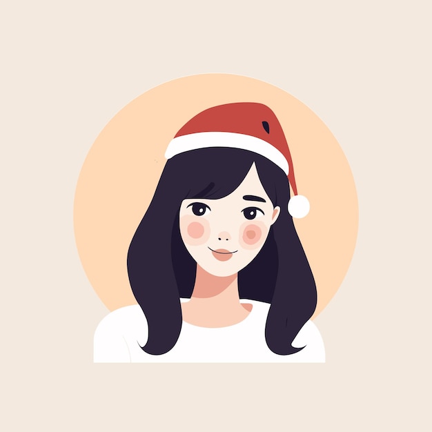 Vector vector cute girl in santa claus costume laugh illustration