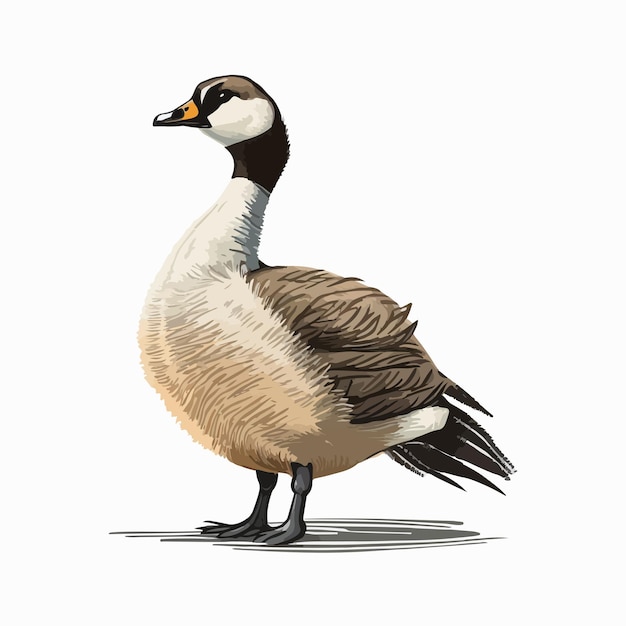 Vector cute goose cartoon style