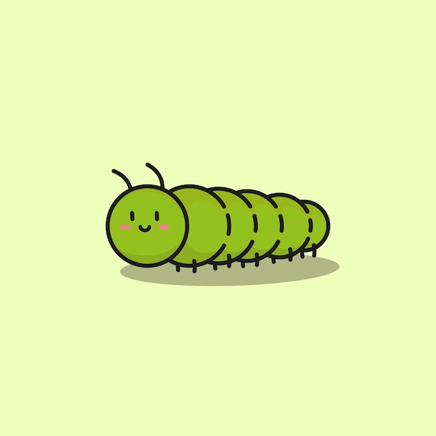 Vector of cute green caterpillar