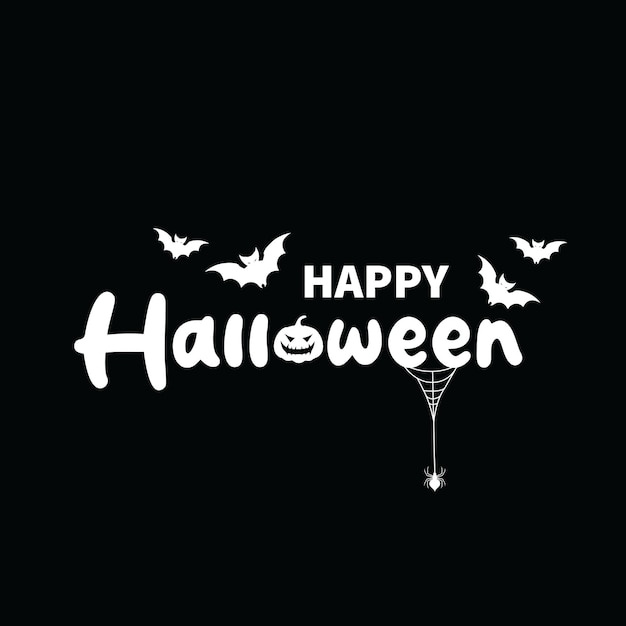 vector cute happy halloween lettering