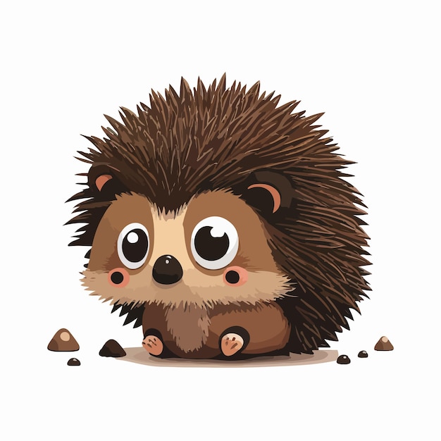 Vector cute hedgehog cartoon style