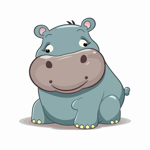 Vector cute Hippopotamus cartoon style