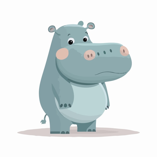 Vector cute Hippopotamus cartoon style