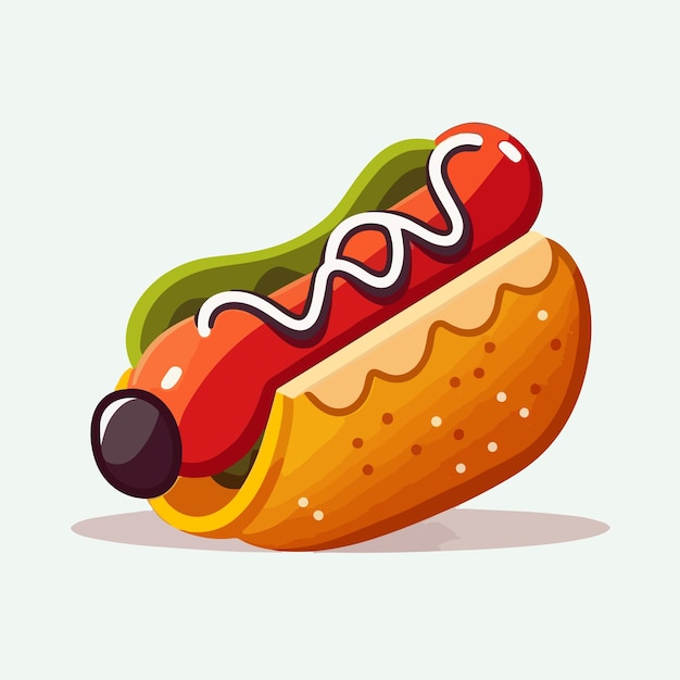 Vettore vettore carino stile cartone animato hot dog