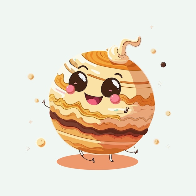 Vector cute jupiter cartoon style