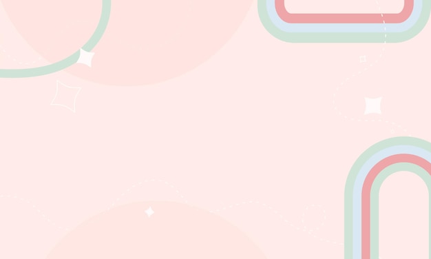 Vector cute kawaii girly rainbow background for wallpaper banner and poster