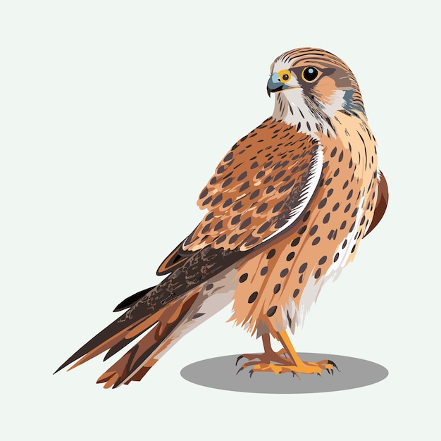 vector cute kestrel cartoon style