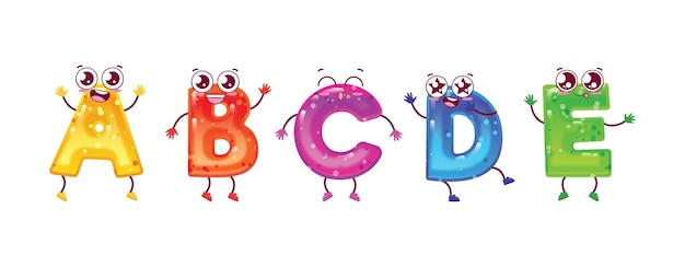 Vector cute kid alphabet set