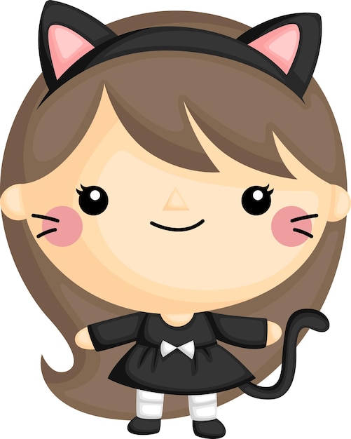 Vector a vector of a cute lady in a cat suit